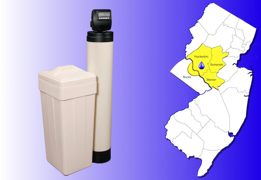 Water softener next to map of NJ